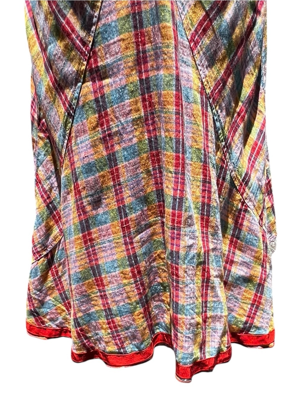 🌻Vintage Neesh by D.A.R. Madras Plaid Midi Dress A Line VNeck Sleeveless Size S - Picture 4 of 10
